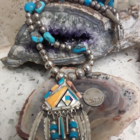 🚫SOLD🚫Vintage STERLING Southwest Necklace - Picture 6 of 7